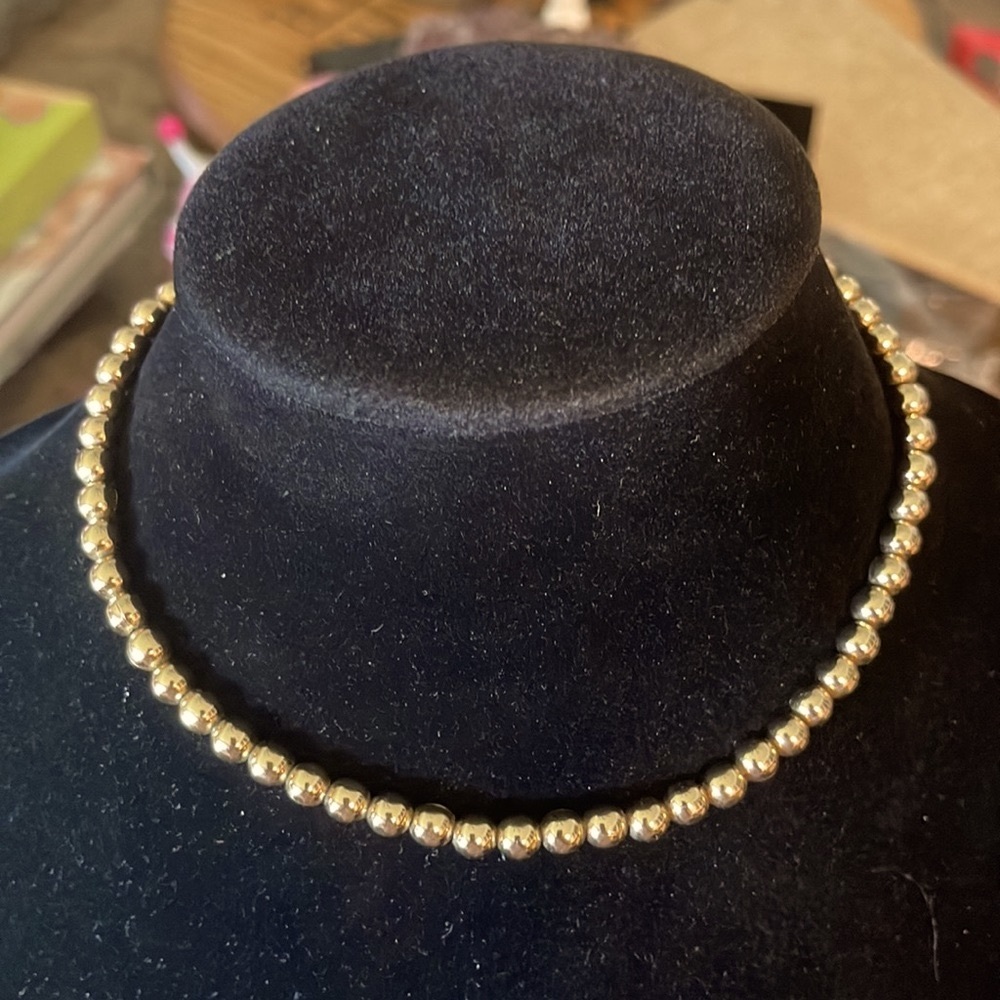 Vintage Monet gold balls on chain about 16” at the end of the extender chain